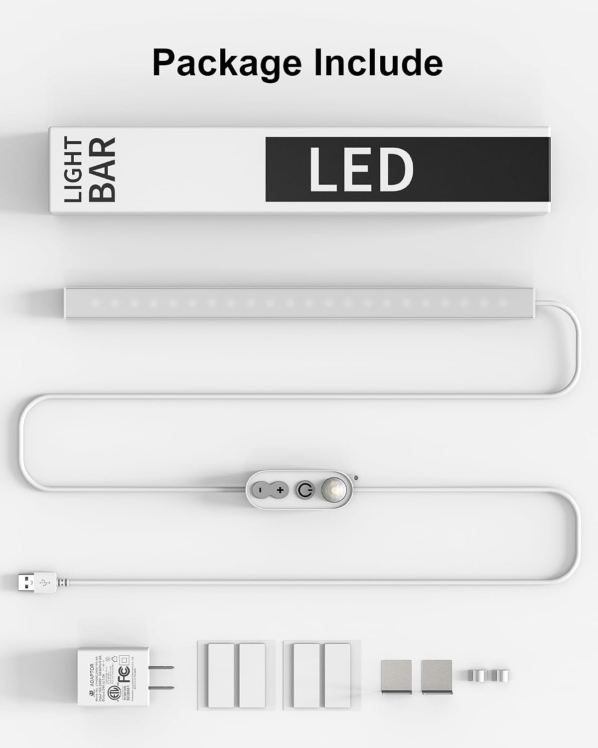 Motion Sensor Dimmable Led under Cabinet Lighting,12 Inches Plug in Led Counter Light Bars, Cool White 6000K Light Bar for Kitchen/Closet/Wardrobe/Shelf/Desk/Display Case
