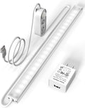 Motion Sensor Dimmable Led under Cabinet Lighting,12 Inches Plug in Led Counter Light Bars, Cool White 6000K Light Bar for Kitchen/Closet/Wardrobe/Shelf/Desk/Display Case
